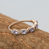 0.65 Ctw Round Tanzanite 925 Sterling Silver Half Eternity Women Ring - Kimaya INC