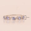 0.65 Ctw Round Tanzanite 925 Sterling Silver Half Eternity Women Ring - Kimaya INC