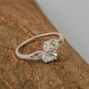 0.90 Ctw Oval Aquamarine 925 Sterling Silver Dual Stone Stackable Women Ring - Kimaya INC