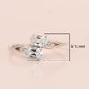 0.90 Ctw Oval Aquamarine 925 Sterling Silver Dual Stone Stackable Women Ring - Kimaya INC