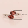 0.90 Ctw Oval Garnet 925 Sterling Silver Dual Stone Stackable Women Ring - Kimaya INC