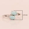 0.90 Ctw Oval Larimar 925 Sterling Silver Dual Stone Stackable Women Ring - Kimaya INC