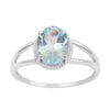 925 Sterling Silver Oval 2 Ctw Aquamarine Women Engagement Ring - Kimaya INC
