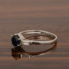 4 MM Round Blue Sapphire 925 Sterling Silver Three Stone Solitaire Women Ring - Kimaya INC