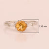 4 MM Round Citrine 925 Sterling Silver Three Stone Solitaire Women Ring - Kimaya INC
