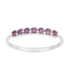 925 Sterling Silver 7-Stone 0.70 Ctw Amethyst Women Wedding Rings - Kimaya INC
