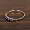 925 Sterling Silver 7-Stone 0.70 Ctw Amethyst Women Wedding Rings - Kimaya INC