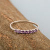 925 Sterling Silver 7-Stone 0.70 Ctw Amethyst Women Wedding Rings - Kimaya INC