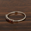 925 Sterling Silver 7-Stone 0.70 Ctw Garnet Women Wedding Rings - Kimaya INC