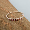 925 Sterling Silver 7-Stone 0.70 Ctw Garnet Women Wedding Rings - Kimaya INC