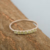 925 Sterling Silver 7-Stone 0.70 Ctw Peridot Women Wedding Rings - Kimaya INC