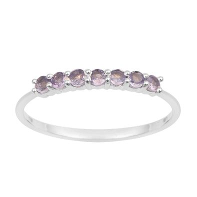 925 Sterling Silver 7-Stone 0.70 Ctw Tanzanite Women Wedding Rings - Kimaya INC