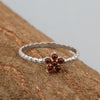 925 Sterling Silver Round 0.25 Ctw Garnet Cab Stackable Women Ring - Kimaya INC