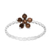 925 Sterling Silver Round 0.25 Ctw Smoky Quartz Stackable Women Ring - Kimaya INC