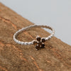 925 Sterling Silver Round 0.25 Ctw Smoky Quartz Stackable Women Ring - Kimaya INC