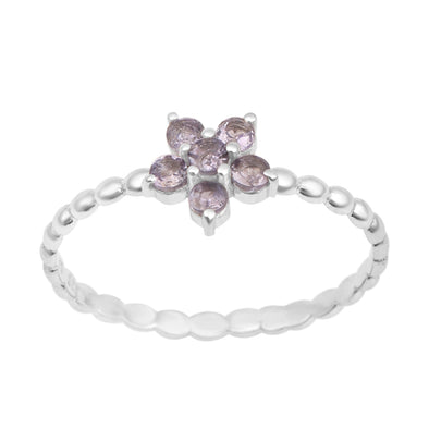 925 Sterling Silver Round 0.25 Ctw Tanzanite Stackable Women Ring - Kimaya INC