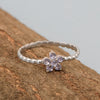 925 Sterling Silver Round 0.25 Ctw Tanzanite Stackable Women Ring - Kimaya INC