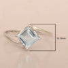Princess Cut Square 5mm Aquamarine 925 Sterling Silver Wedding Ring - Kimaya INC