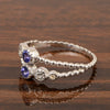 Dual Band Round 0.20 Ctw Tanzanite 925 Sterling Silver Women Wedding Ring - Kimaya INC