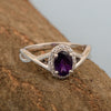 Solitaire Oval 1 Ctw Amethyst Sterling Silver 925 Women Ring - Kimaya INC