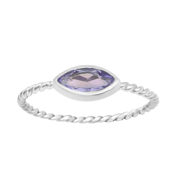 925 Sterling Silver Marquise 6X3MM Tanzanite Women Promise Ring - Kimaya INC
