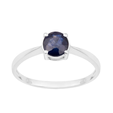 Round Cut 6mm Blue Sapphire Gemstone Solitaire Ring for Women in 925 Sterling Silver - Kimaya INC