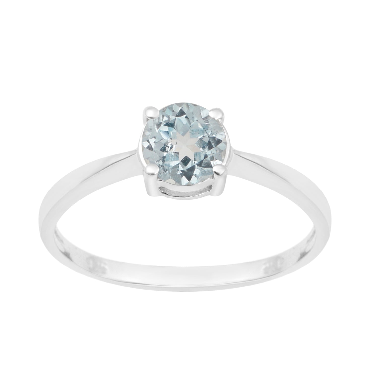 Round Cut 6mm Blue Topaz Gemstone Solitaire Ring for Women in 925 Sterling Silver - Kimaya INC