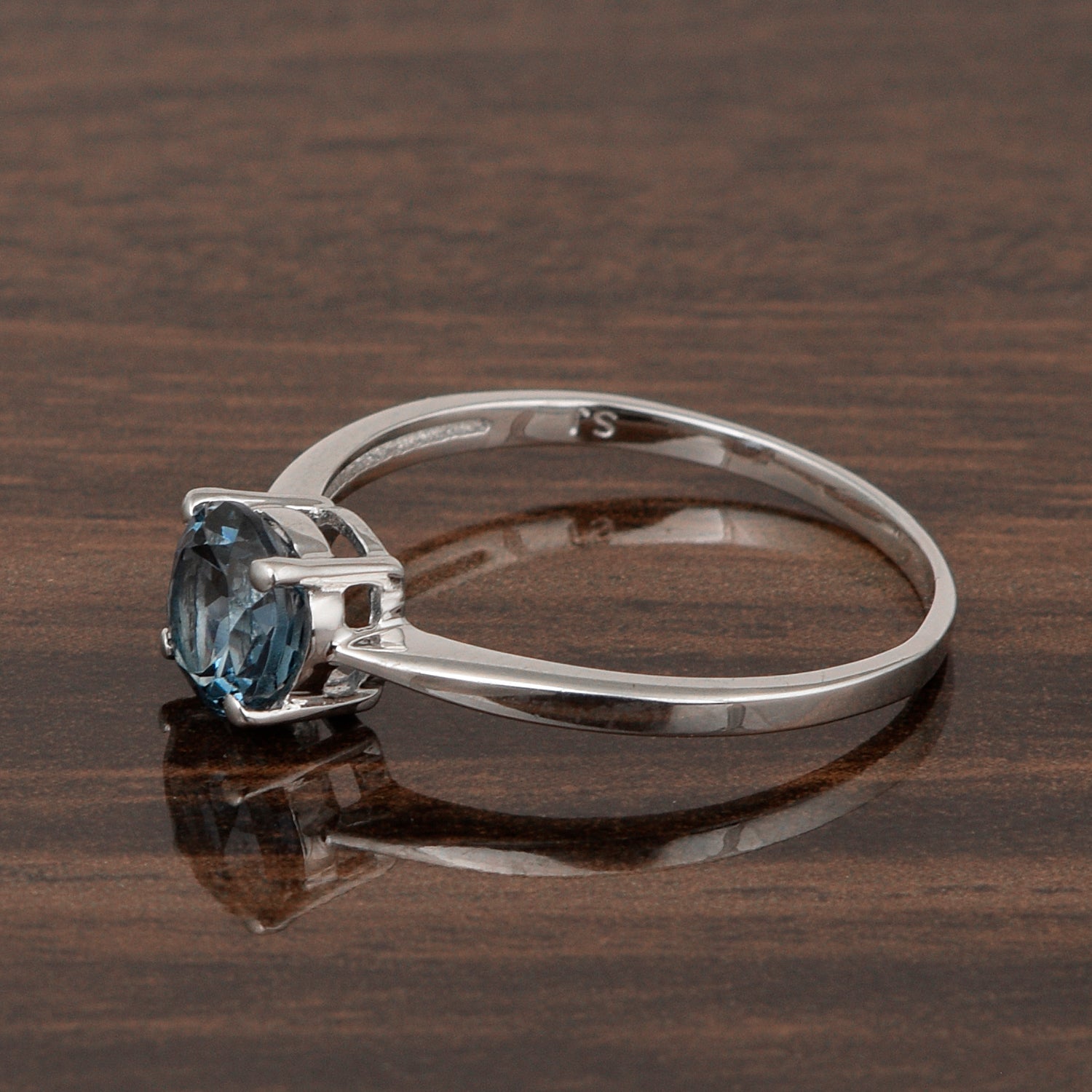 Round Cut 6mm London Blue Topaz Gemstone Solitaire Ring for Women in 925 Sterling Silver - Kimaya INC