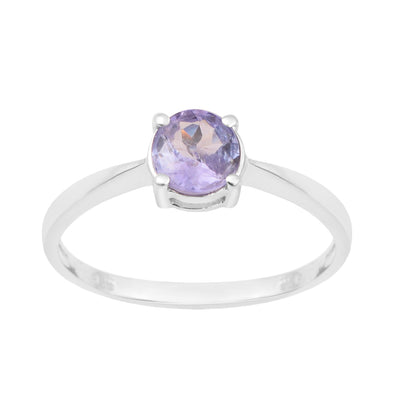 Round Cut 6mm Tanzanite Gemstone Solitaire Ring for Women in 925 Sterling Silver - Kimaya INC